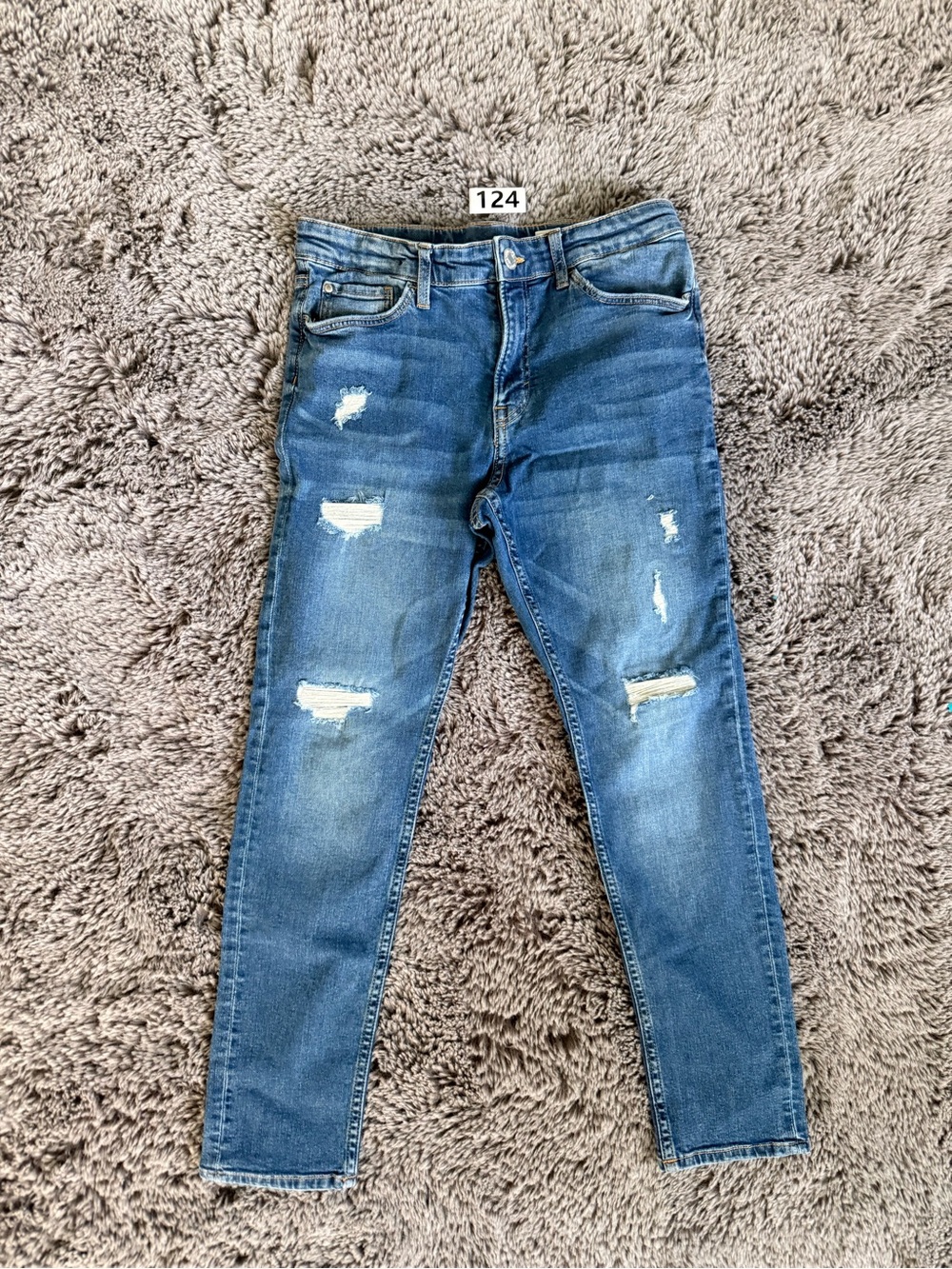 H&M Distressed Slim Jeans - Blue